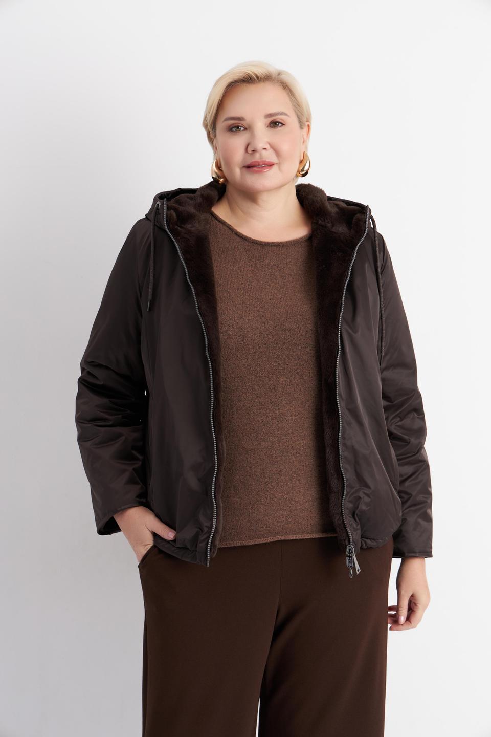 Коричневая куртка с капюшоном Betty Barclay outdoor