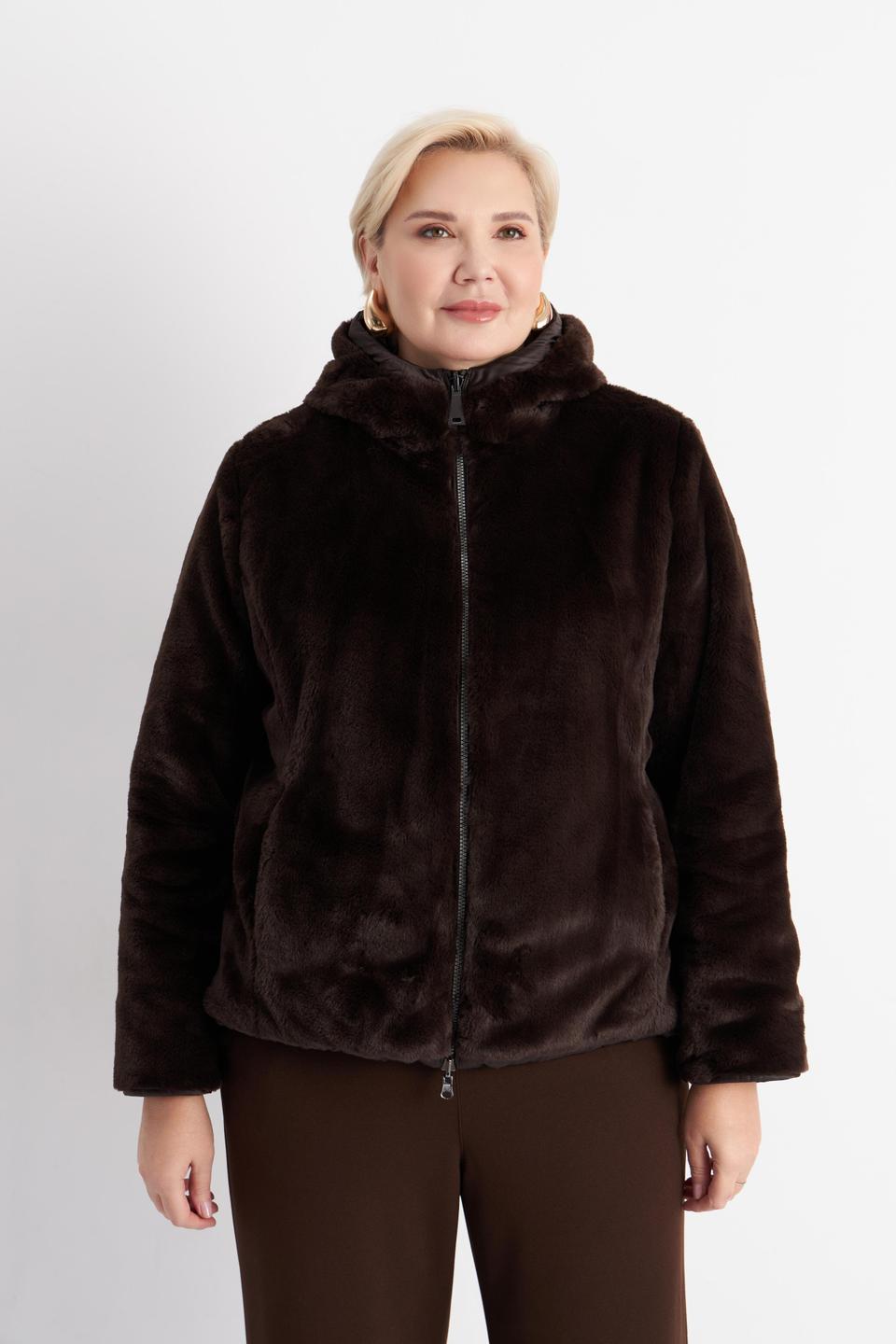 Коричневая куртка с капюшоном Betty Barclay outdoor
