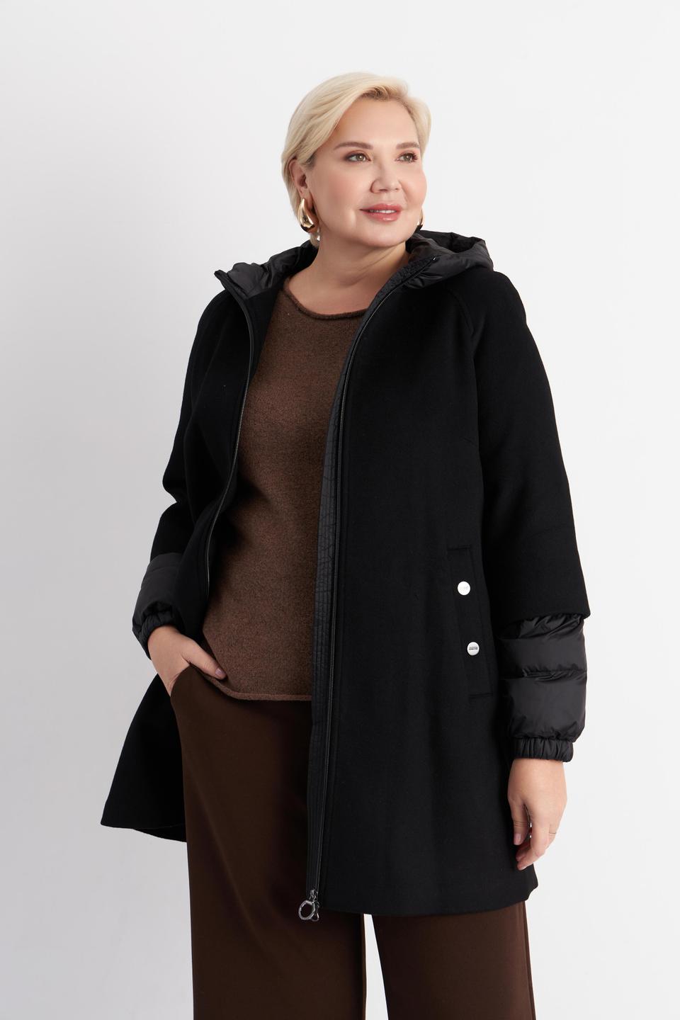 Черное пальто со стегаными деталями Betty Barclay outdoor