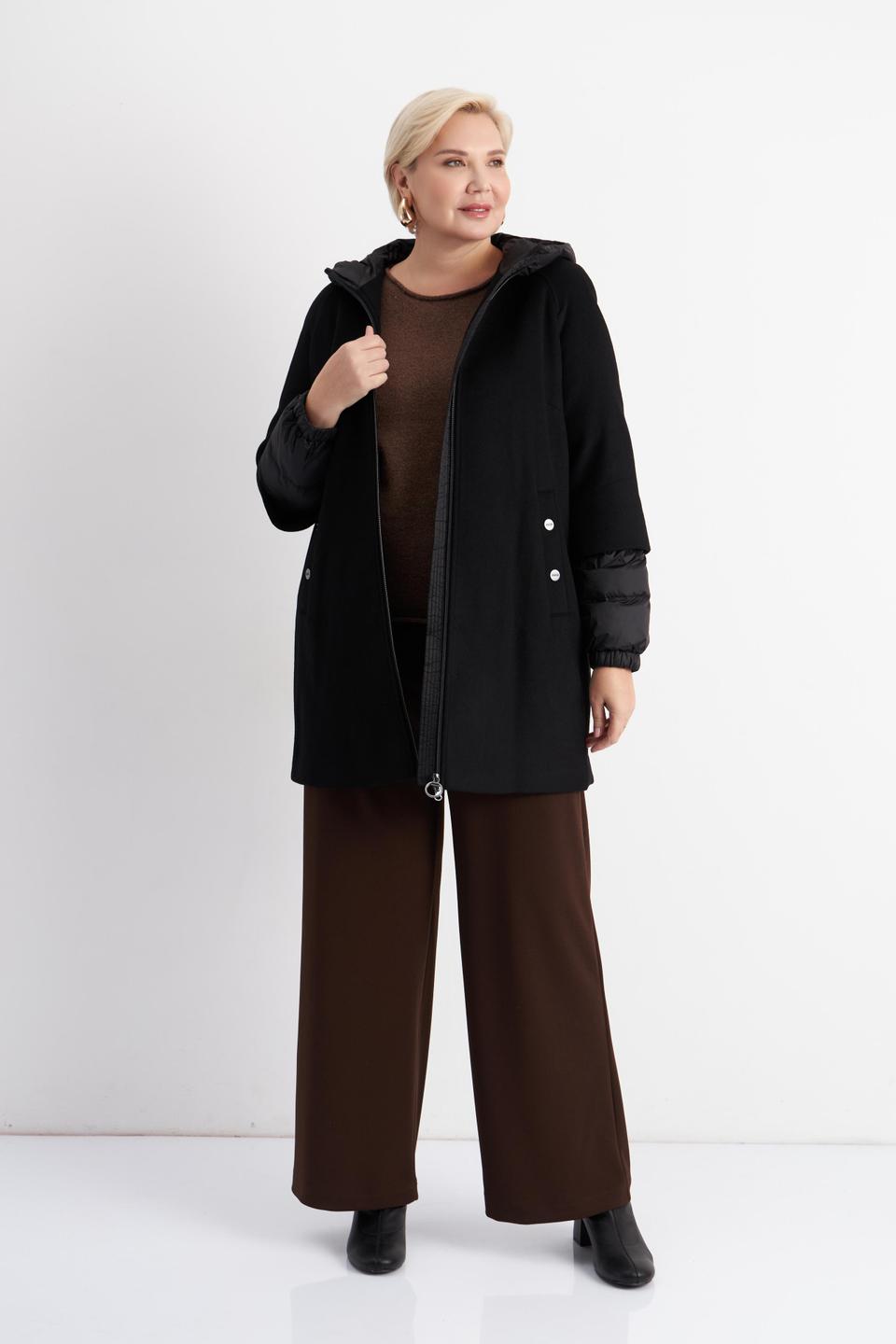 Черное пальто со стегаными деталями Betty Barclay outdoor
