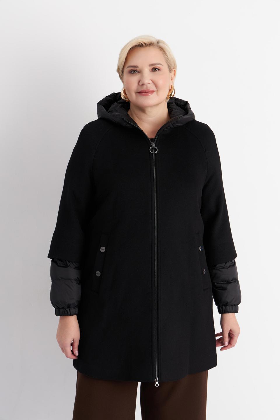 Черное пальто со стегаными деталями Betty Barclay outdoor