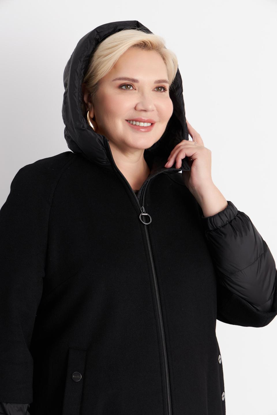 Черное пальто со стегаными деталями Betty Barclay outdoor