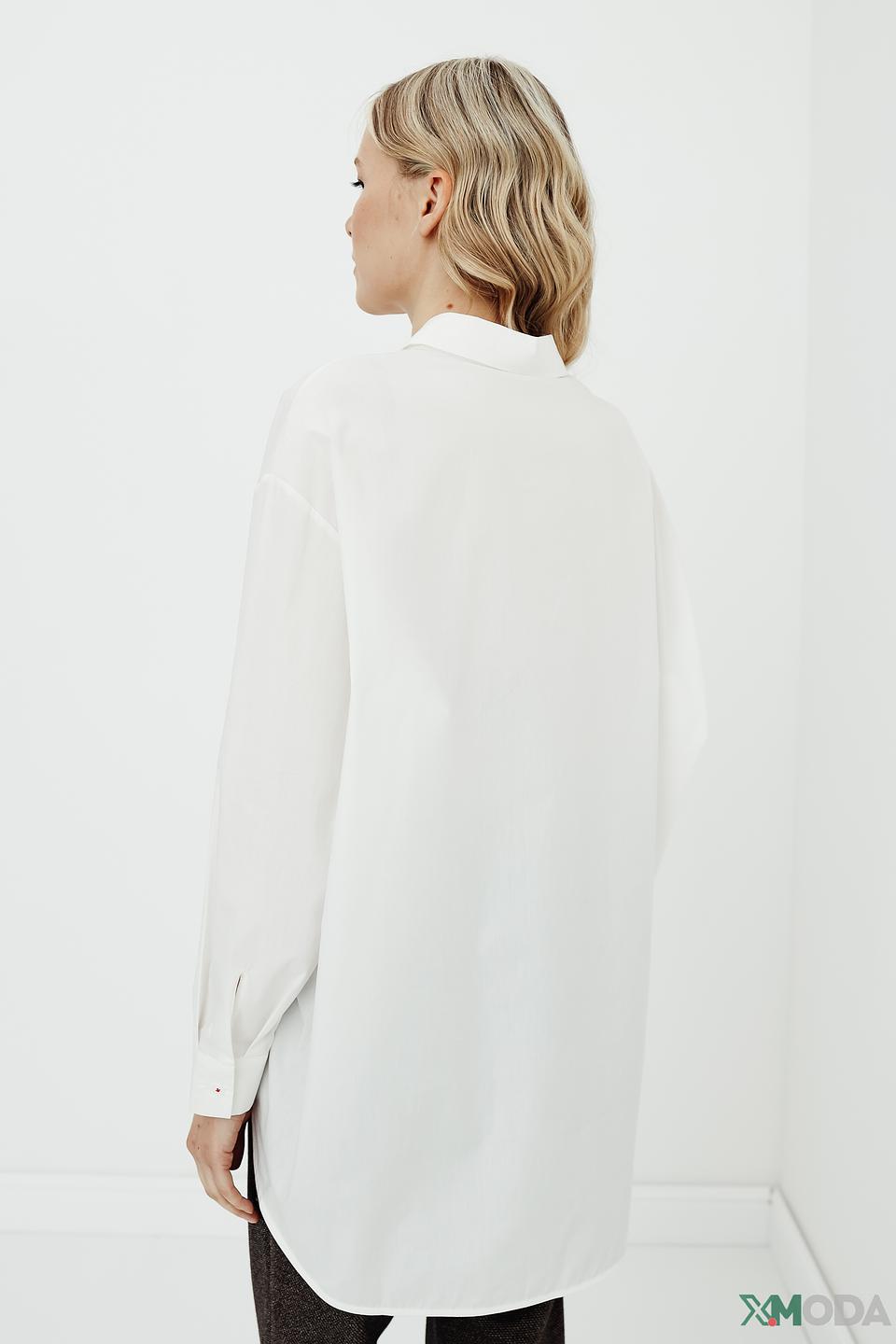 Рубашка Comma casual белая оверсайз