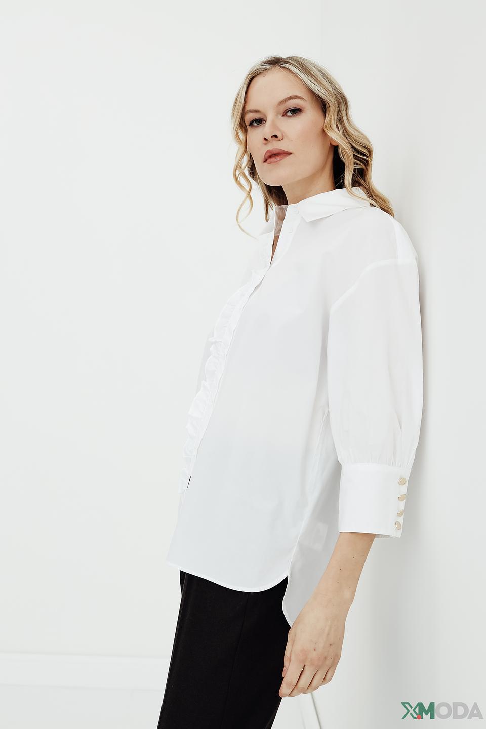 Рубашка Rich and Royal белая с рюшами