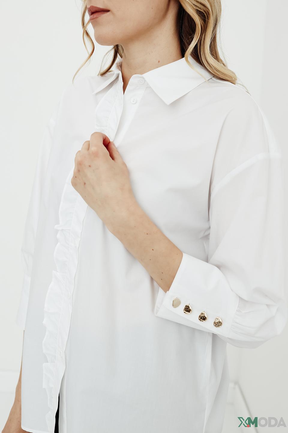 Рубашка Rich and Royal белая с рюшами