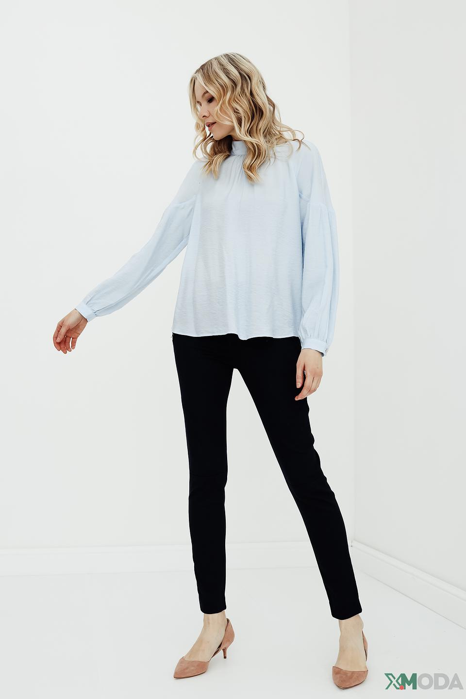 Блуза Taifun с фонариками голубая