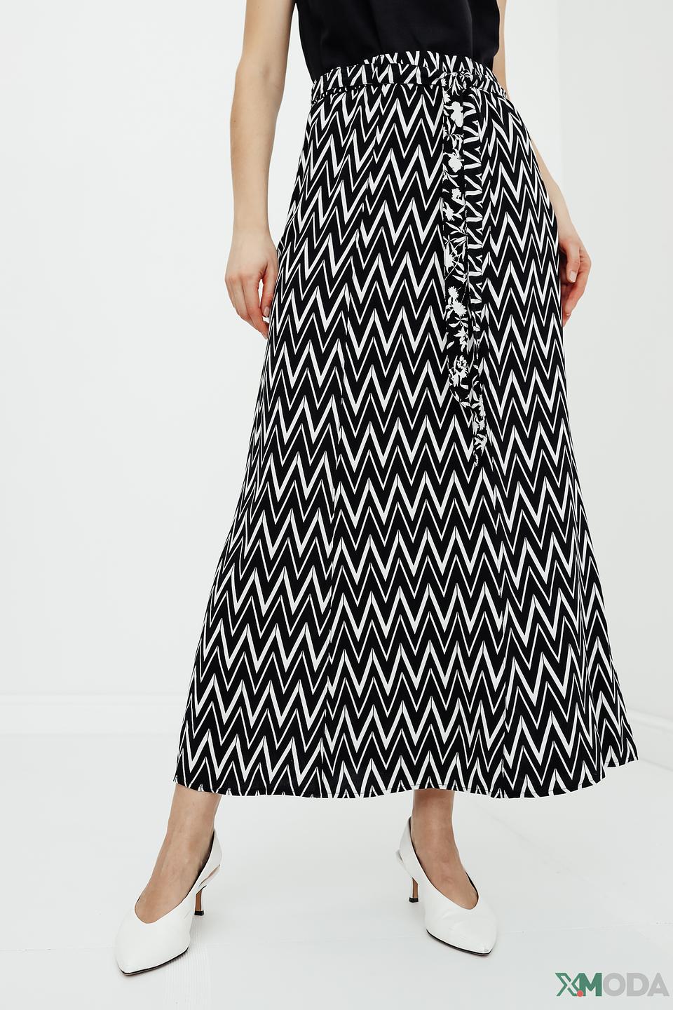 Юбка Betty Barclay зигзаг чёрно-белая
