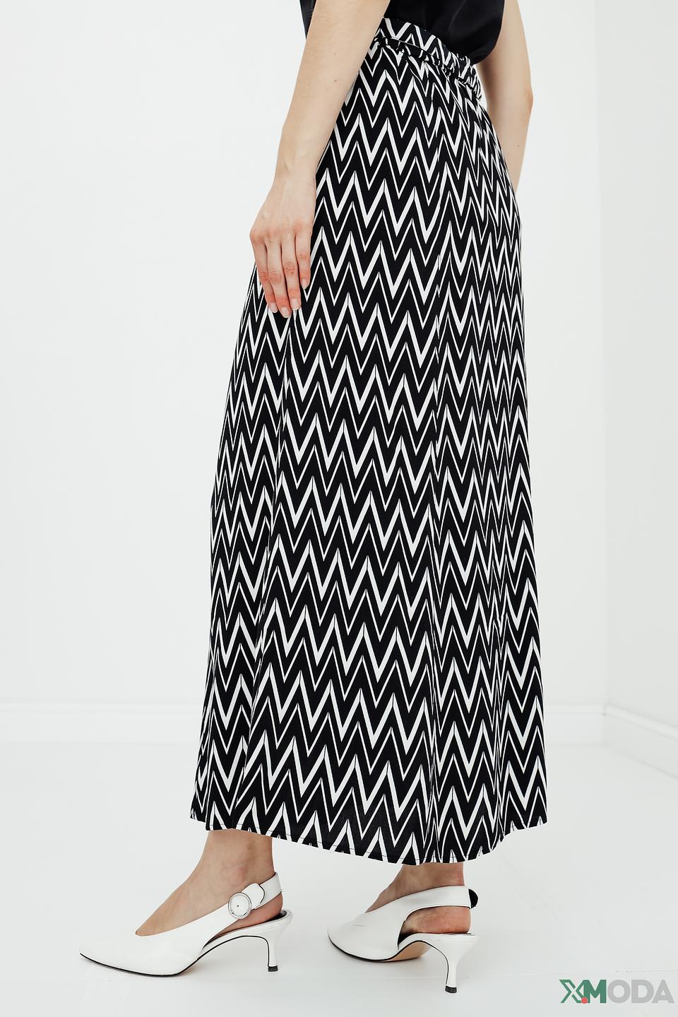 Юбка Betty Barclay зигзаг чёрно-белая