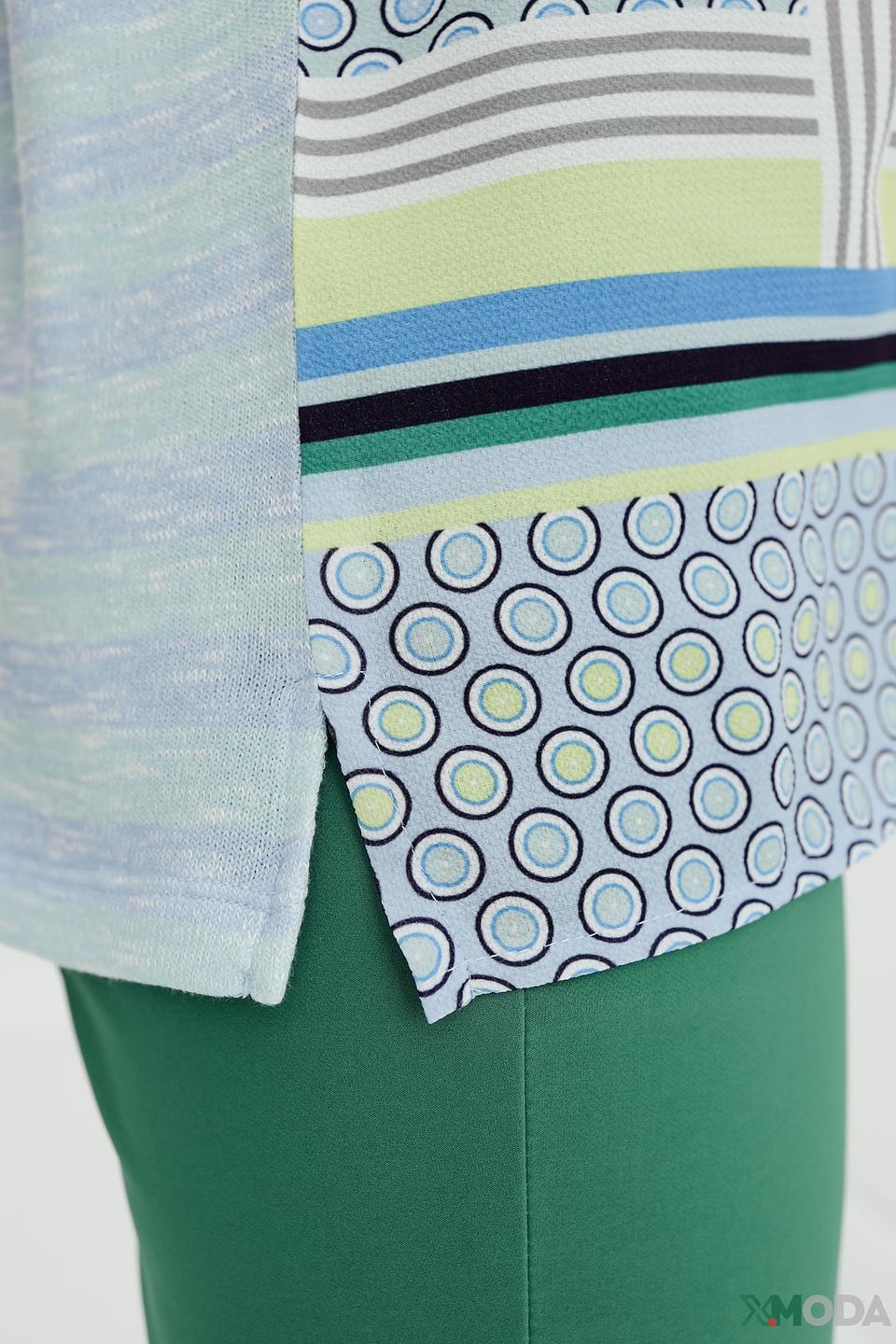 Блуза Bianca с цветочным принтом голубой