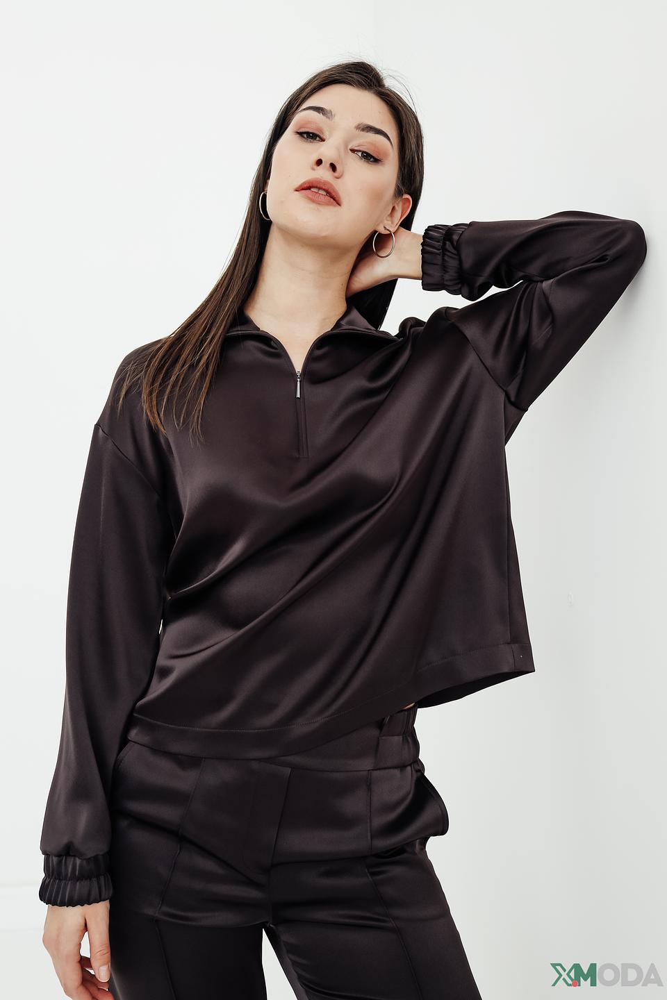 Блуза Marc Cain атласная чёрная