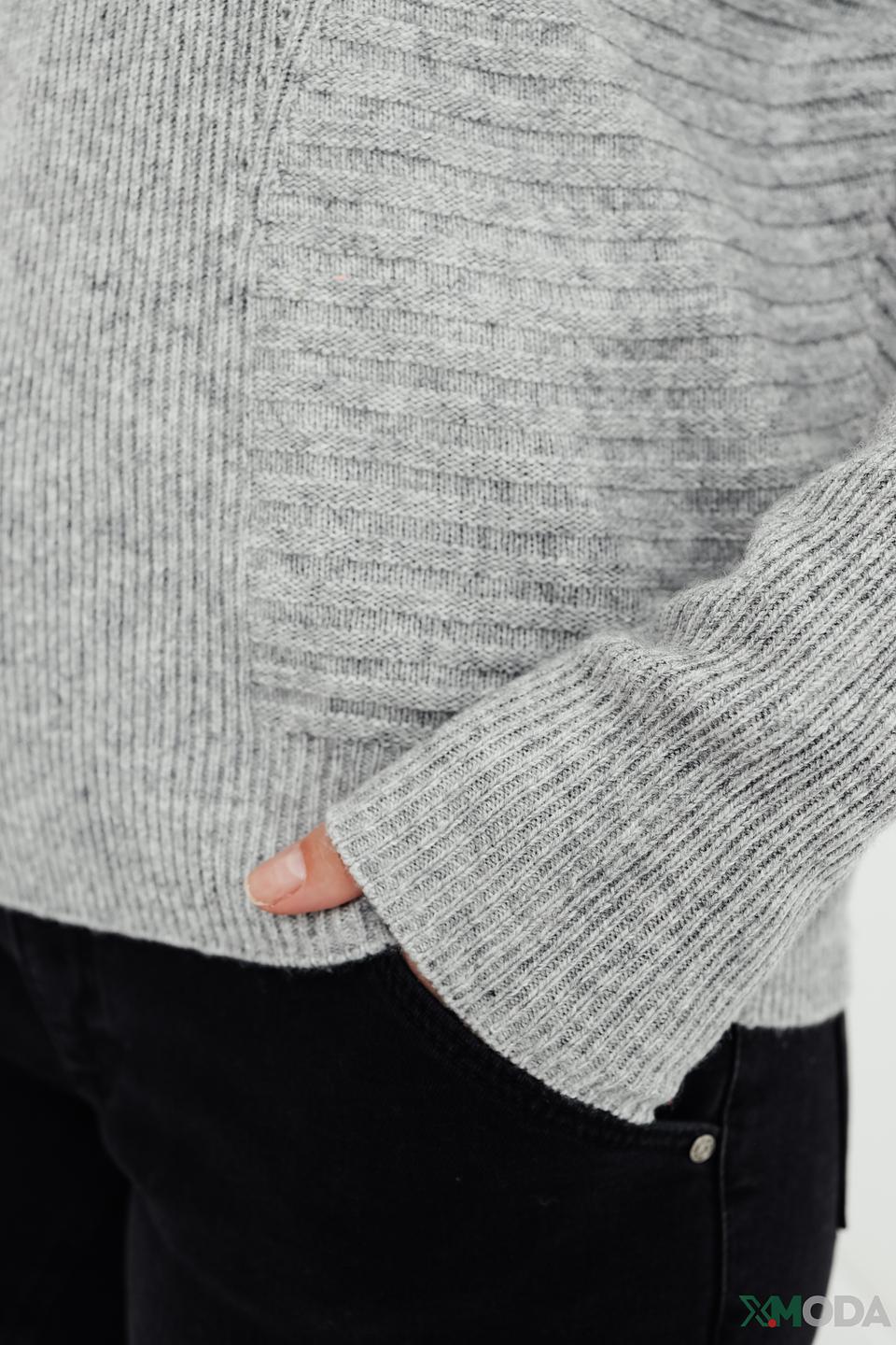 Пуловер Oui женский серый меланж