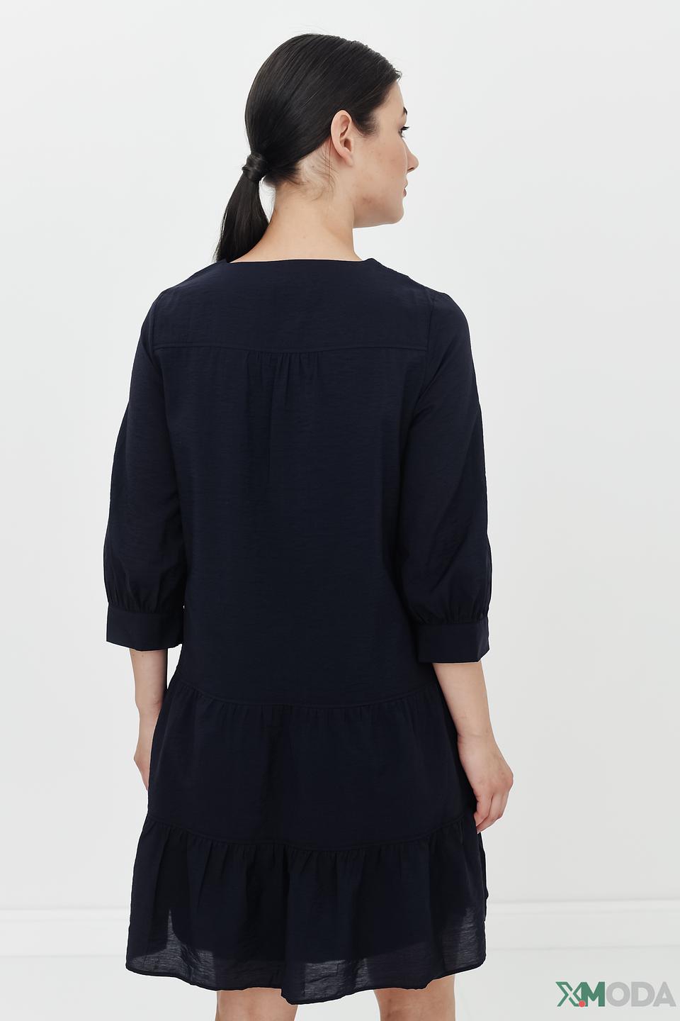 Платье Comma трапеция темно-синее