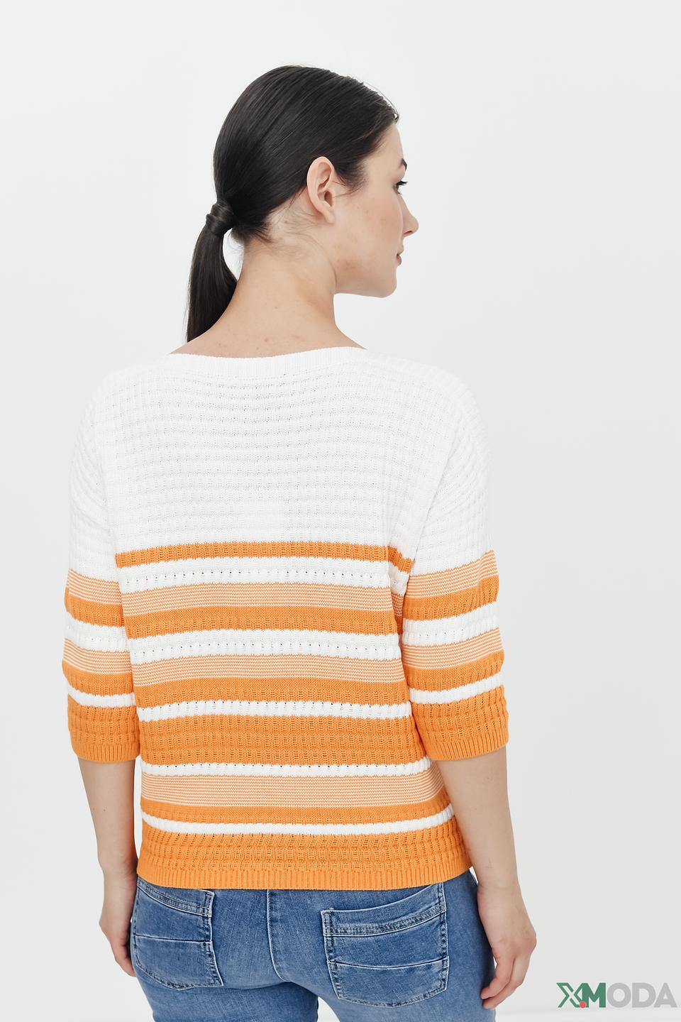 Пуловер Pezzo в полоску оранжевый