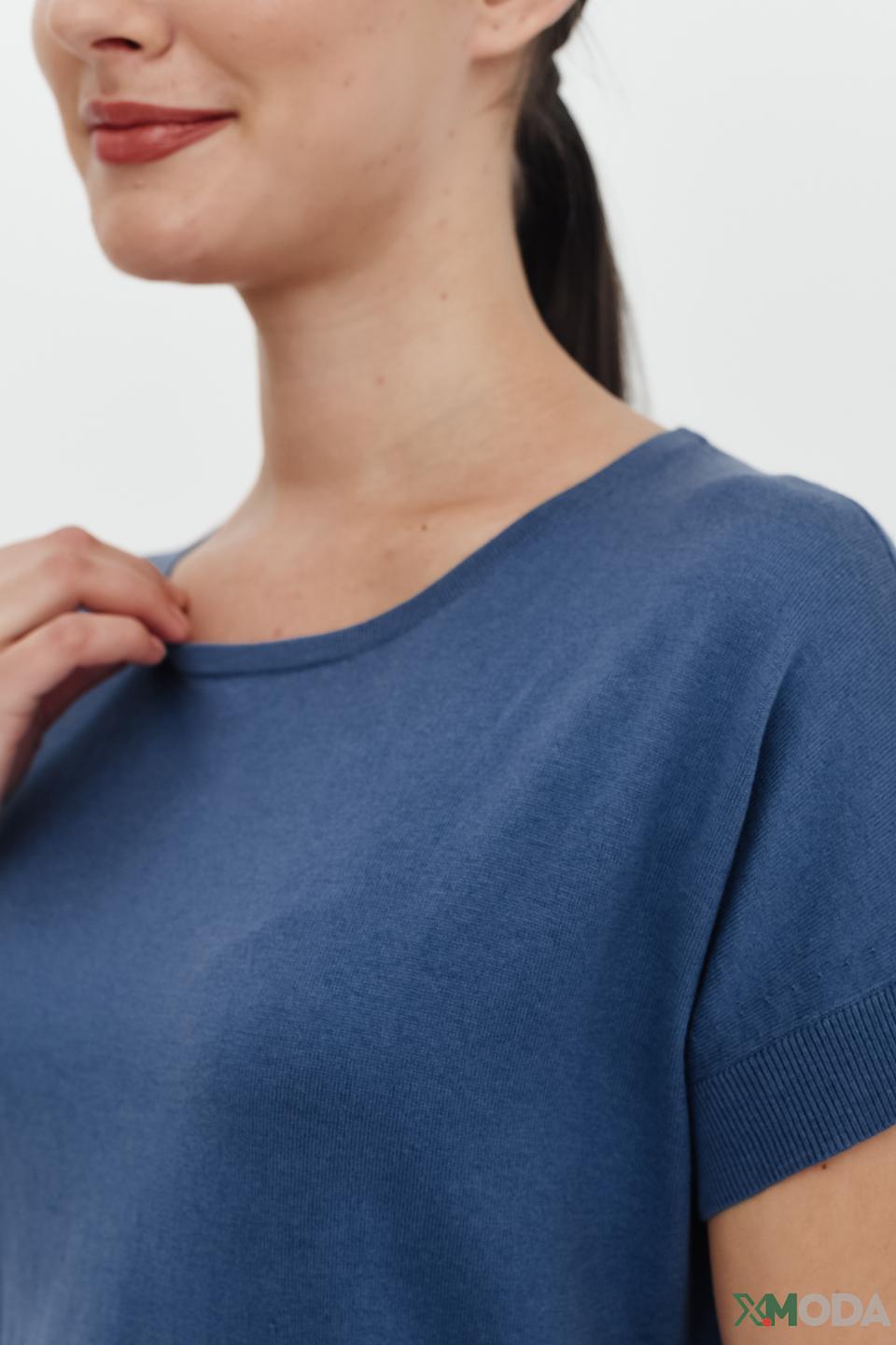 Пуловер Pezzo с коротким рукавом голубой