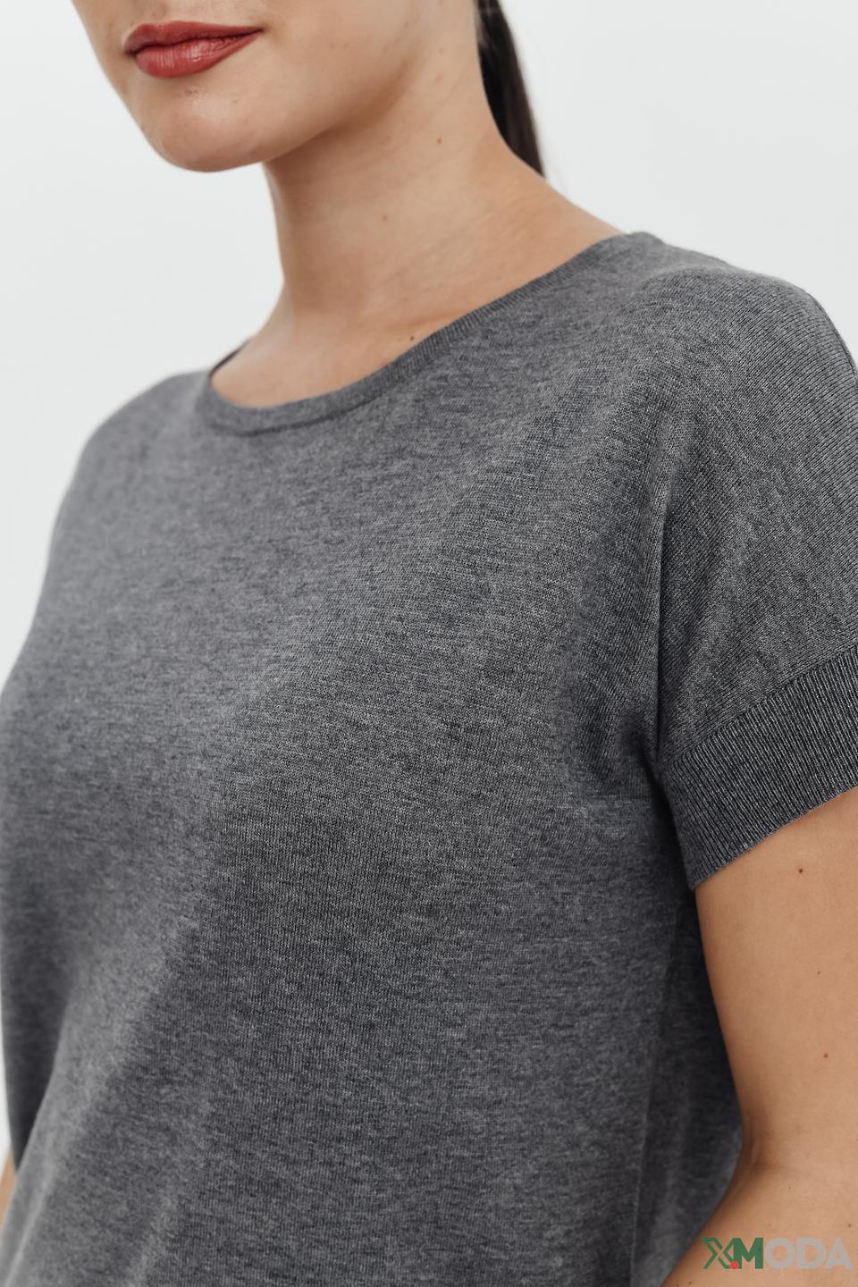 Пуловер Pezzo серый с коротким рукавом