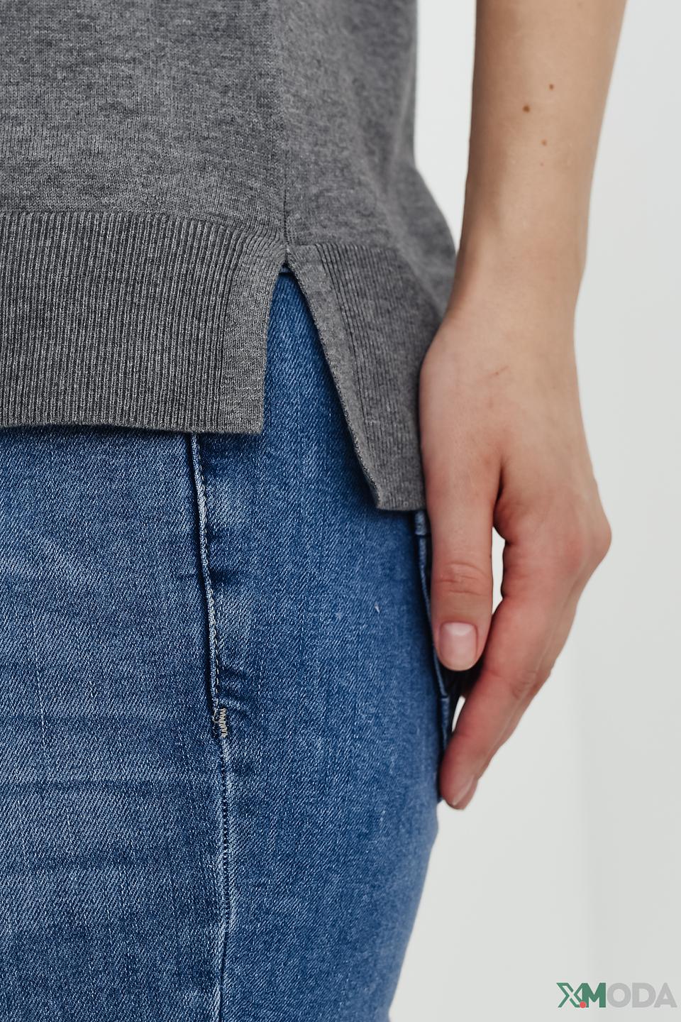 Пуловер Pezzo серый с коротким рукавом