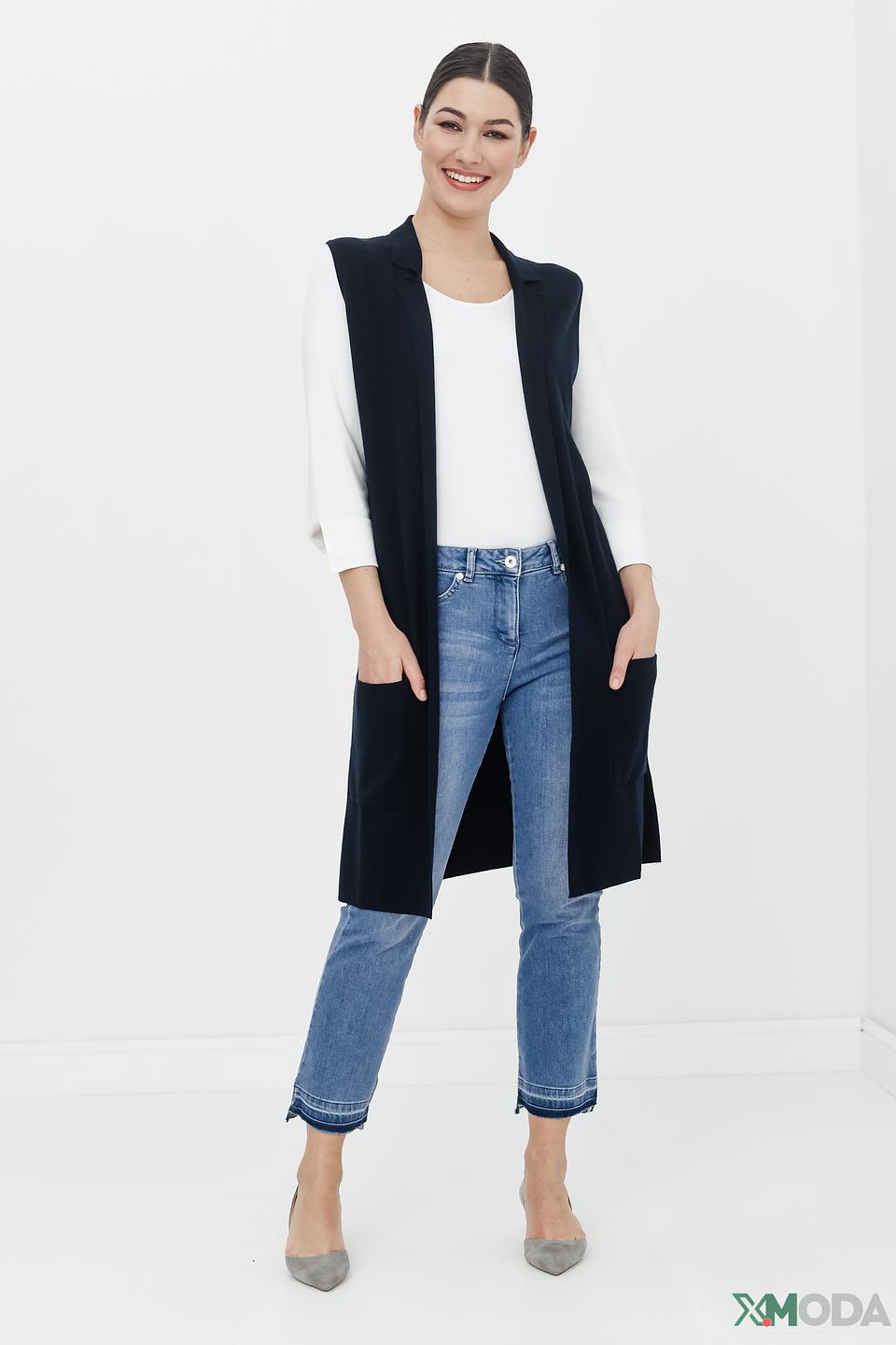 Жилет Pezzo удлинённый тёмно-синий