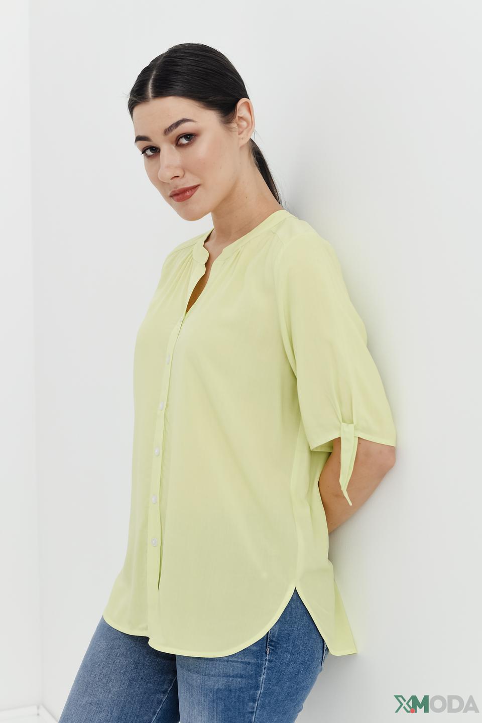 Блуза Pezzo с рукавами-фонариками лайм