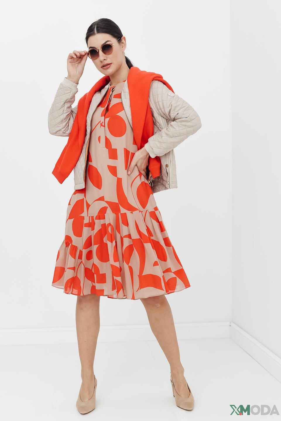 Платье Luisa Cerano с принтом оранжевый