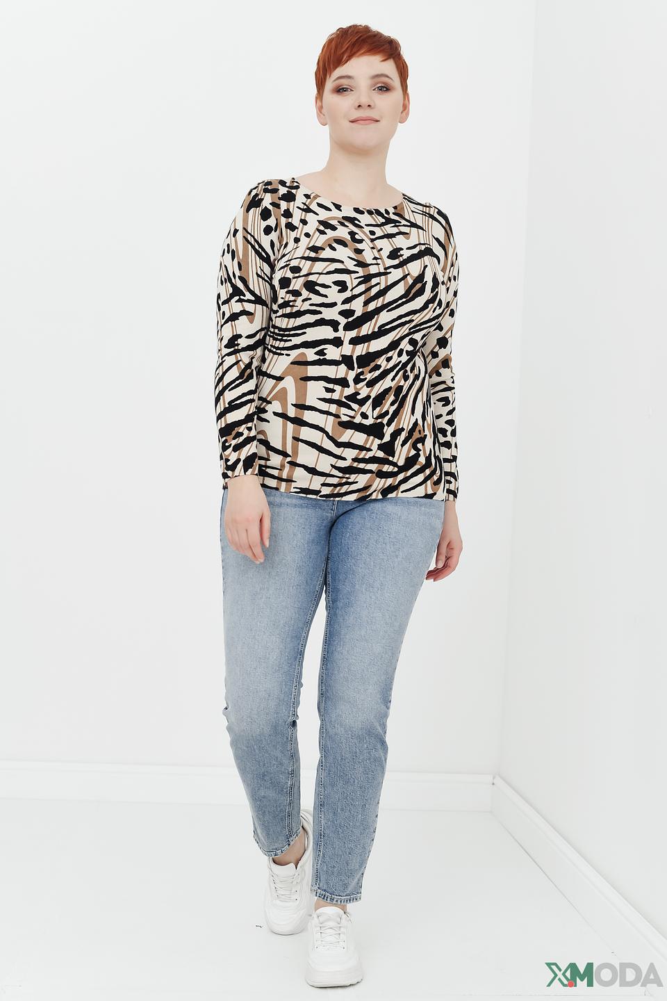 Пуловер Lebek с принтом зебра