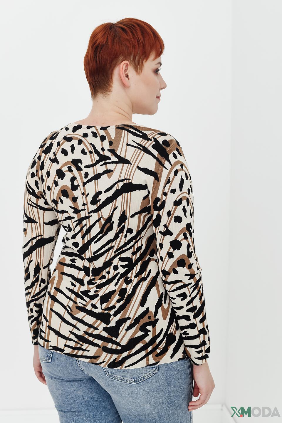 Пуловер Lebek с принтом зебра