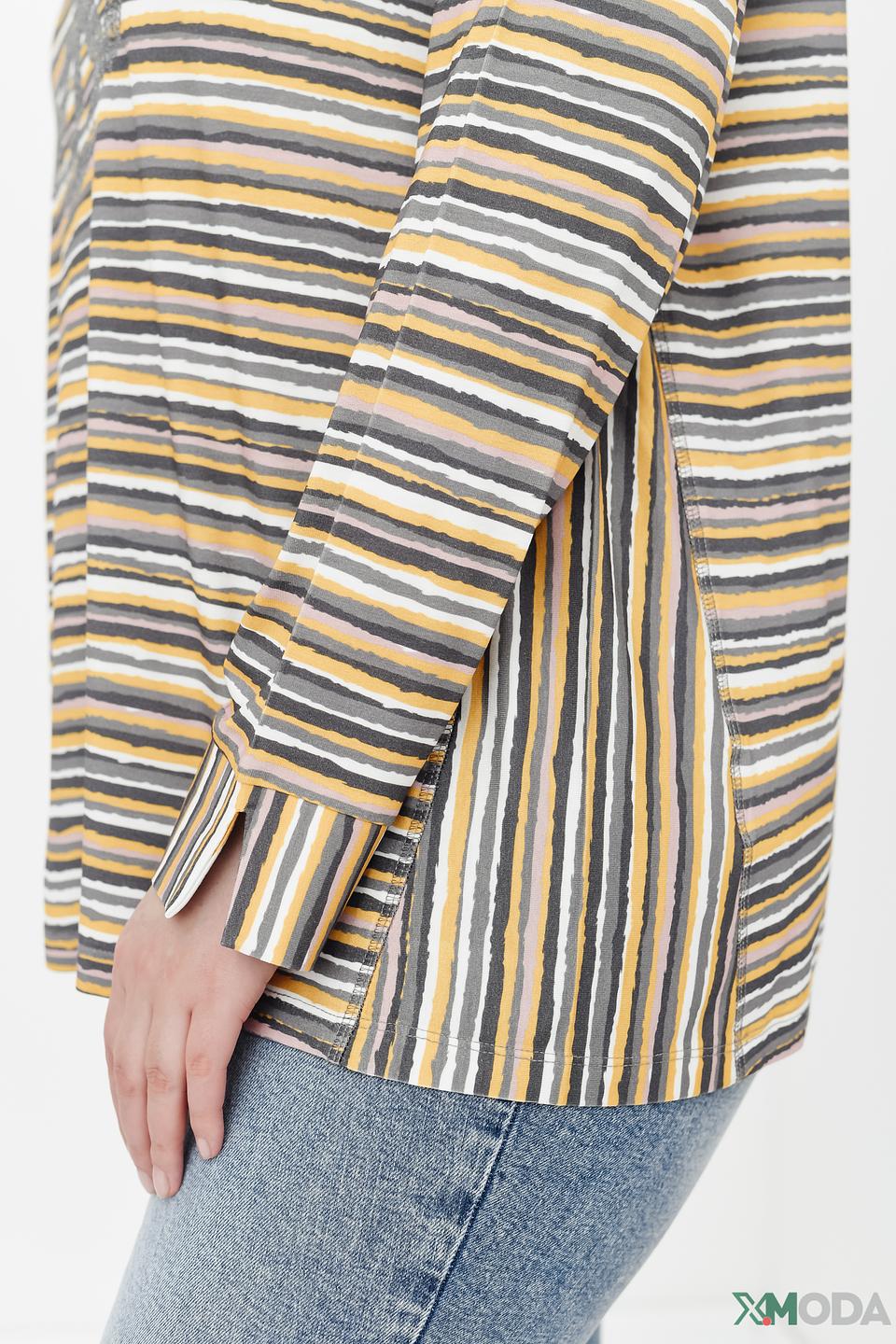 Джемпер Frapp в полоску с принтом