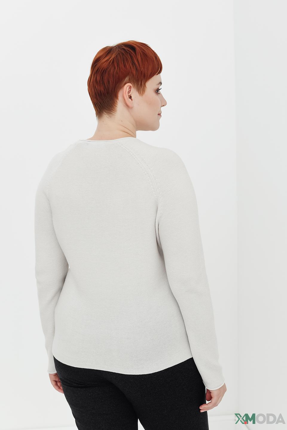 Пуловер Rabe collection с сердцами светло-серый