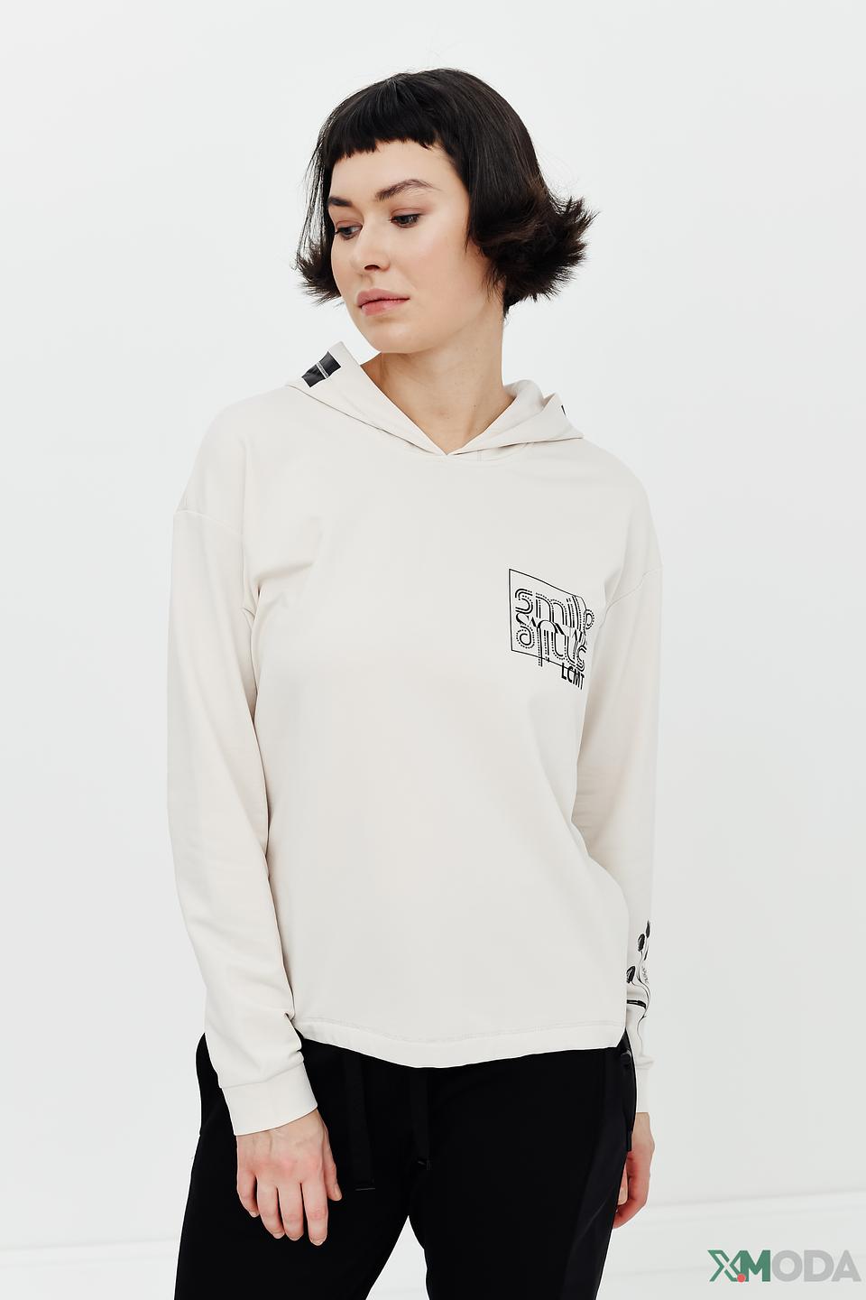 Пуловер Lecomte с капюшоном бежевый