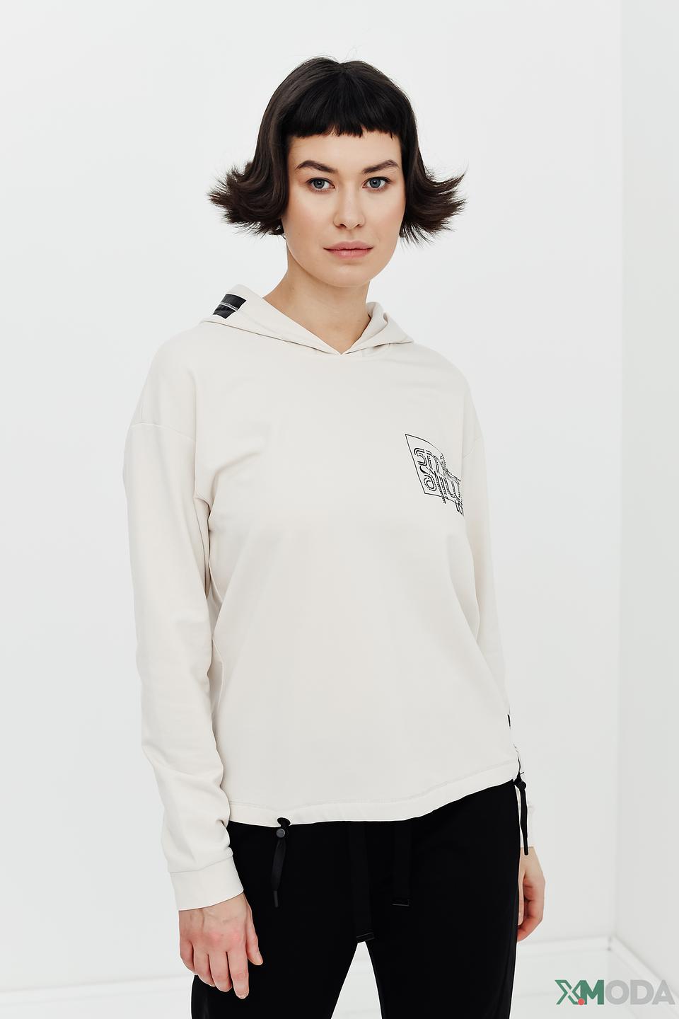 Пуловер Lecomte с капюшоном бежевый