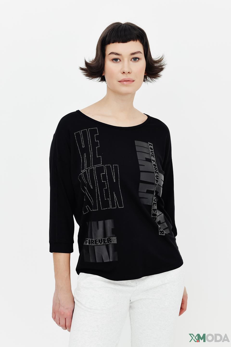 Лонгслив Monari черный с принтом