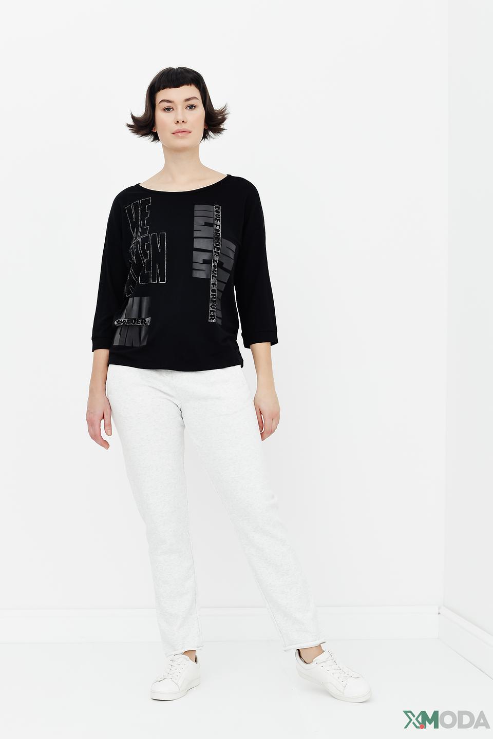 Лонгслив Monari черный с принтом