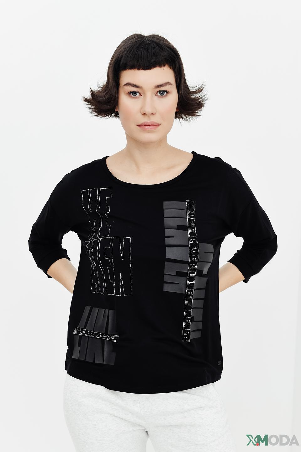 Лонгслив Monari черный с принтом