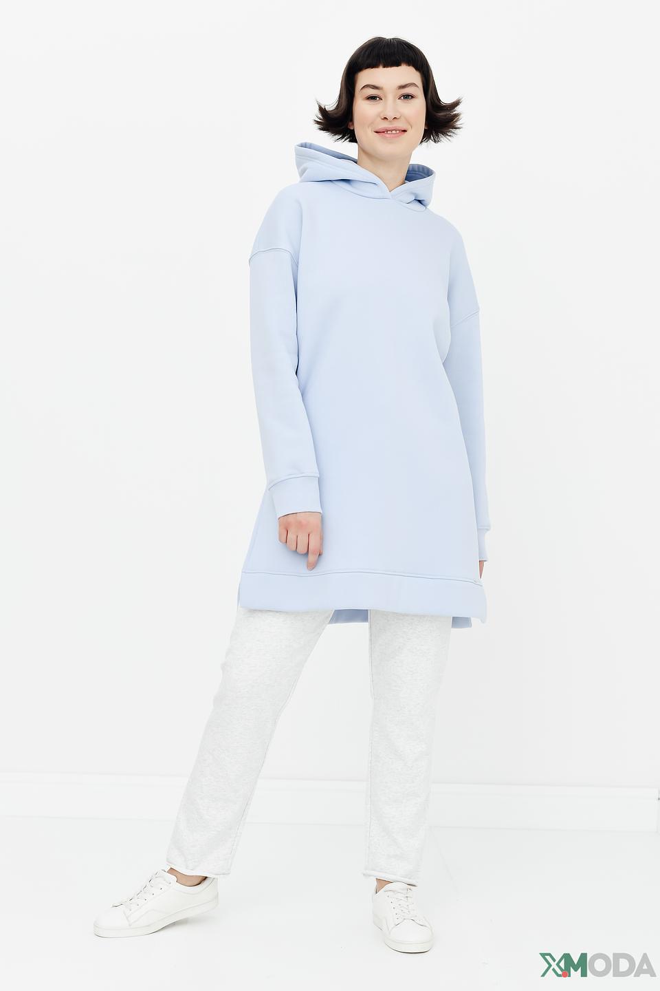 Платье-худи Cinque голубое