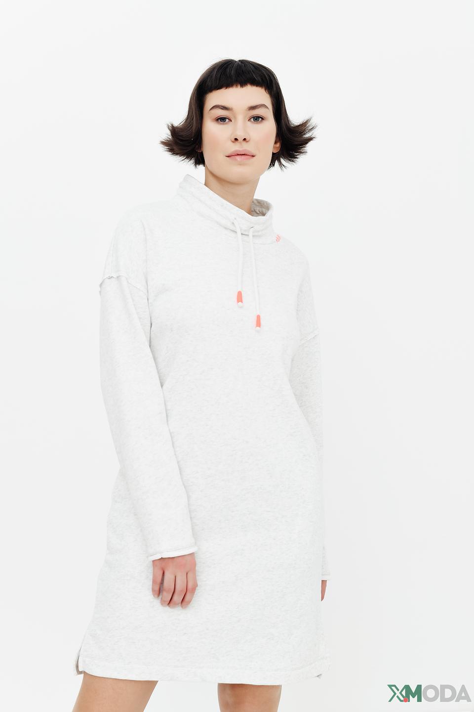 Платье Oui меланж с капюшоном