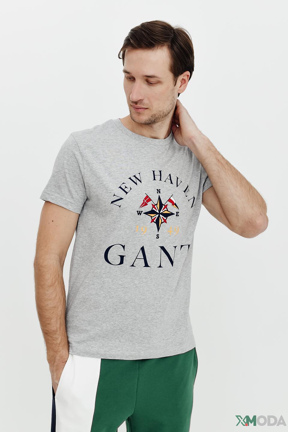 Футболка Gant New Haven серый