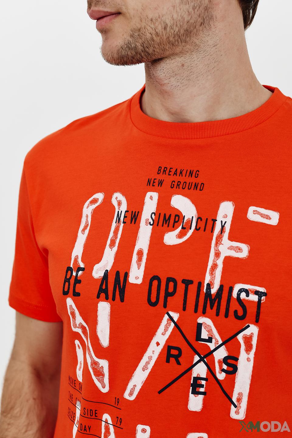 Футболка Lerros оранжевая с принтом