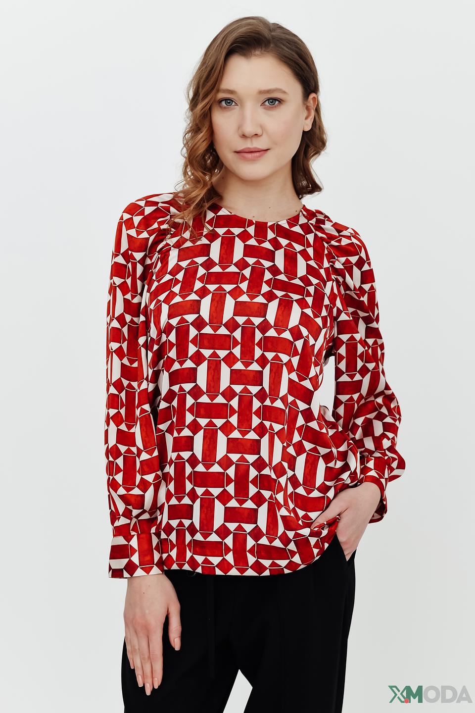 Блуза Rich and Royal в красный принт