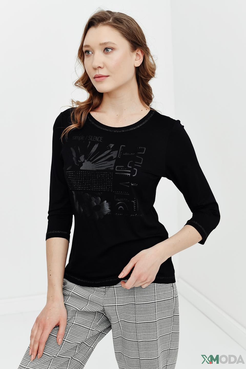 Блуза Lecomte с принтом чёрная