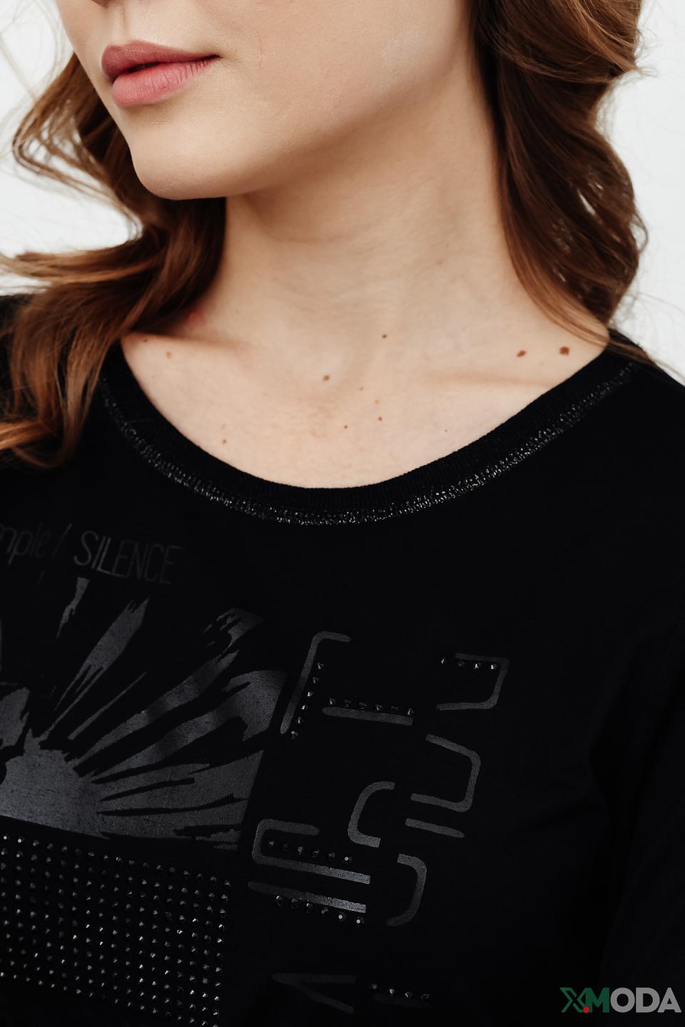 Блуза Lecomte с принтом чёрная