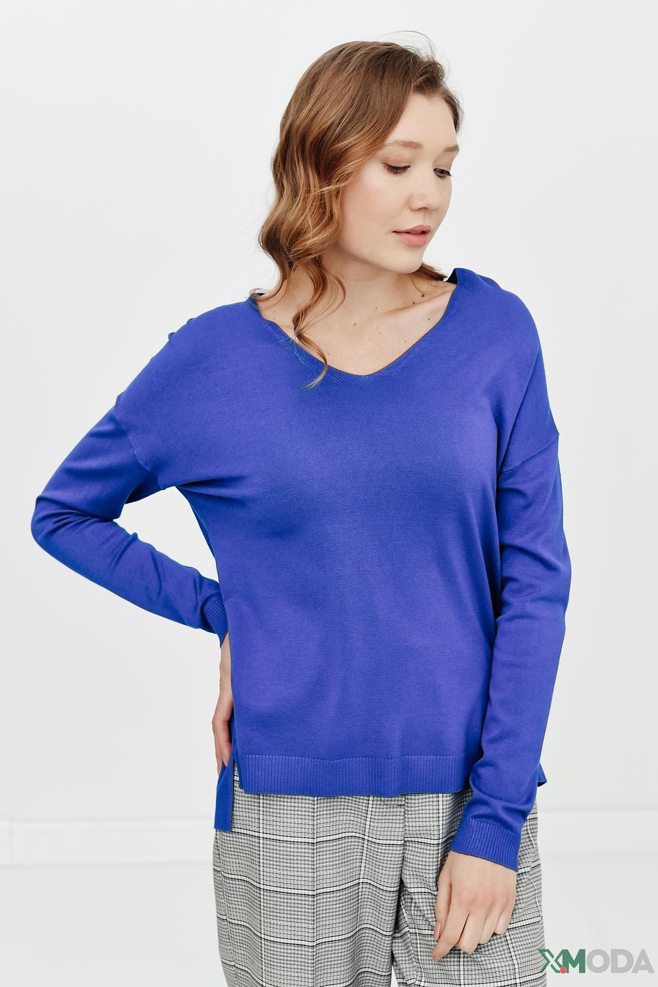 Пуловер Betty Barclay синий с V-образным вырезом