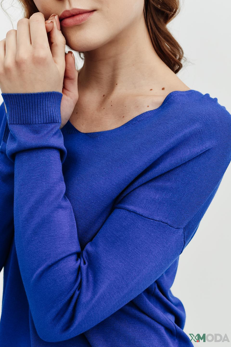 Пуловер Betty Barclay синий с V-образным вырезом