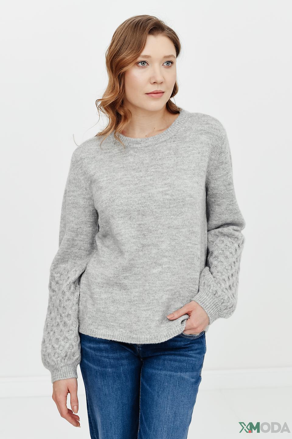 Пуловер Betty and Co серый с узором