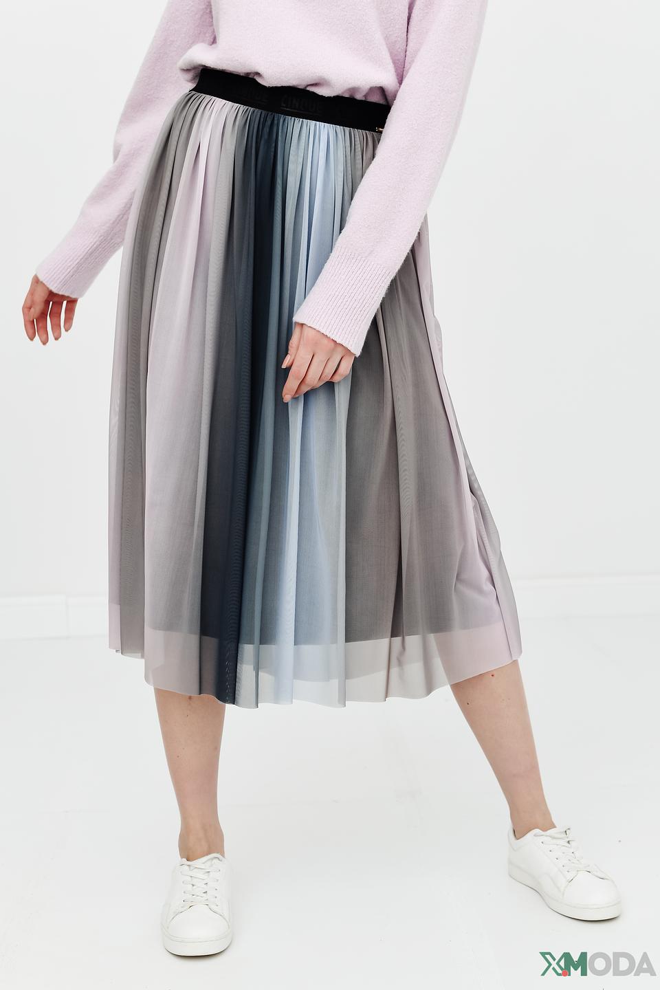 Юбка Cinque плиссе омбре серая