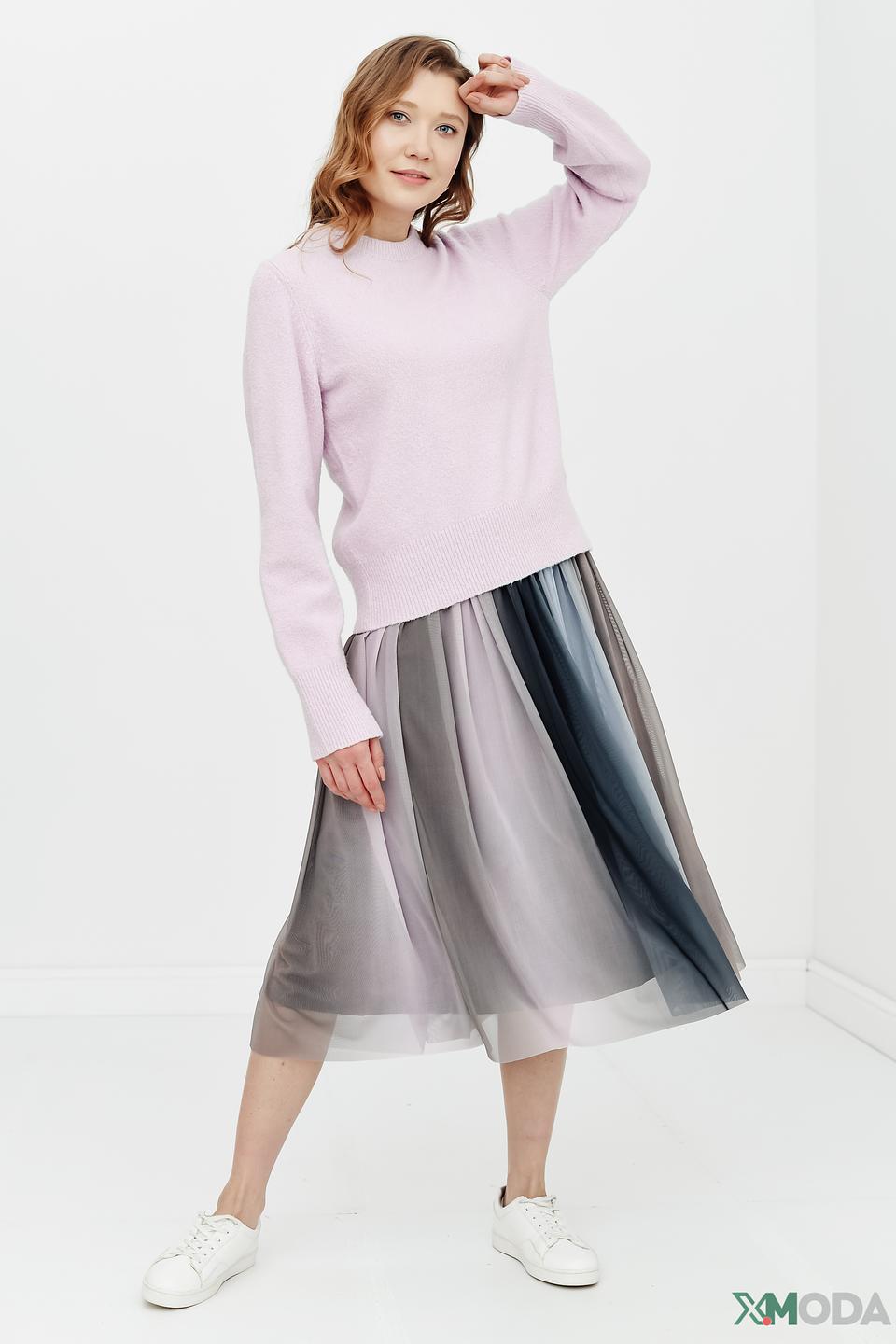 Юбка Cinque плиссе омбре серая