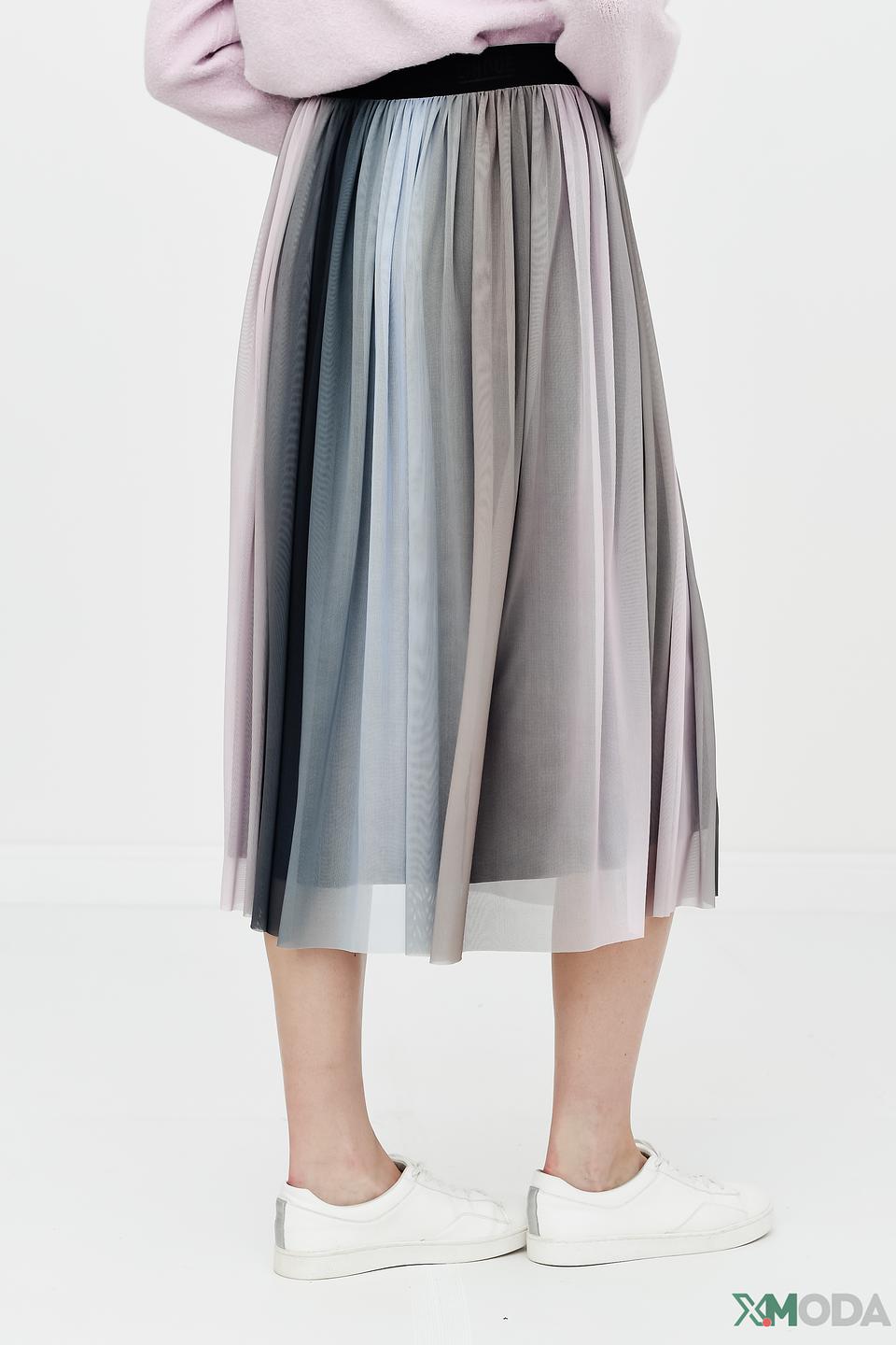 Юбка Cinque плиссе омбре серая