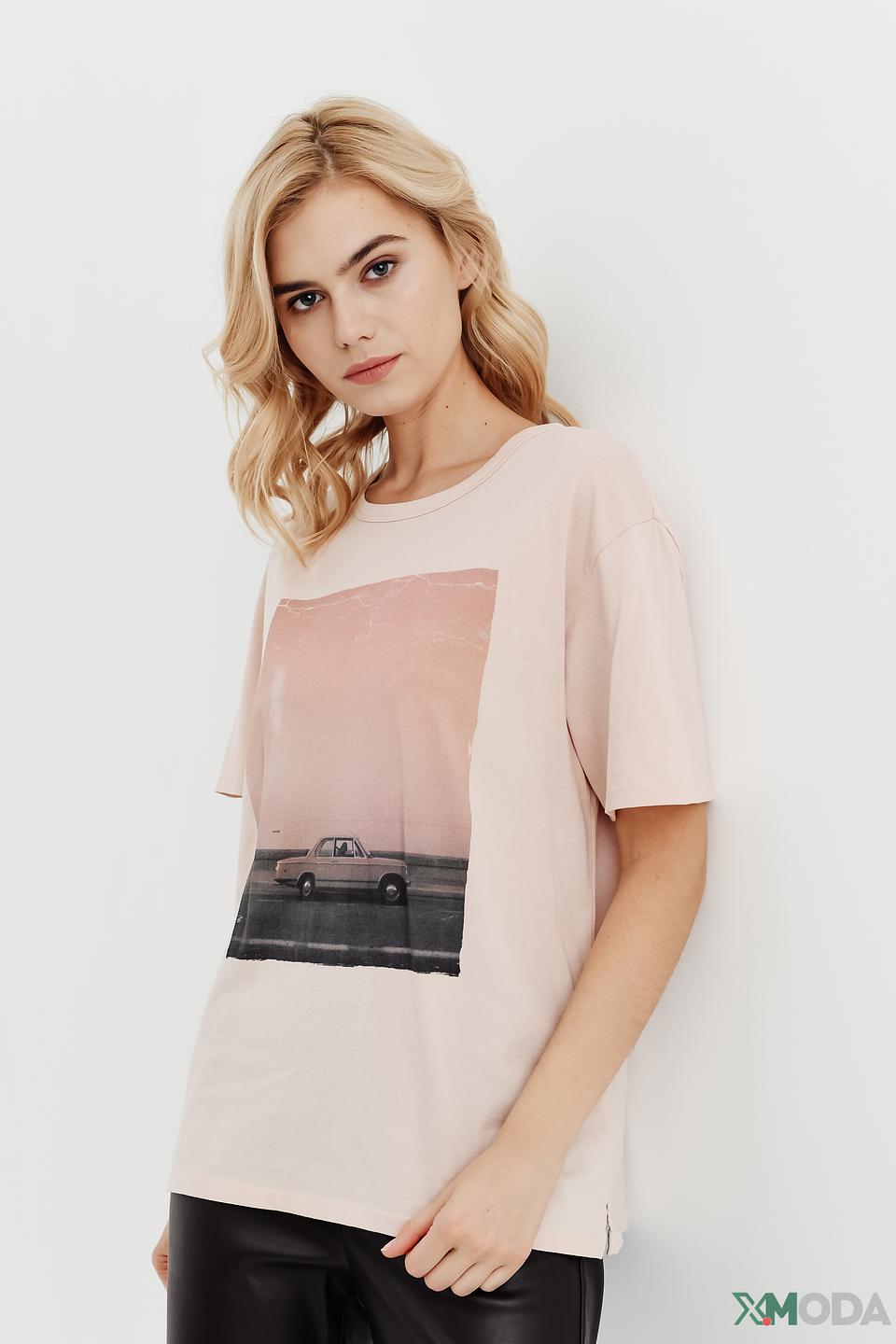 Футболка Oui с принтом розовый