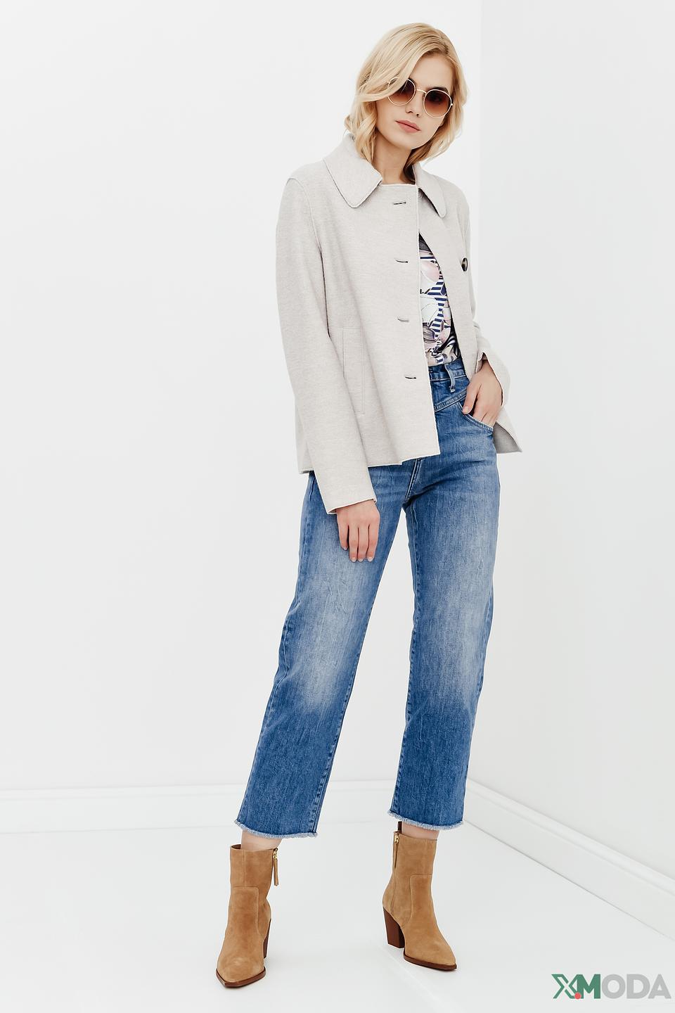 Жакет Oui приталенный бежевый