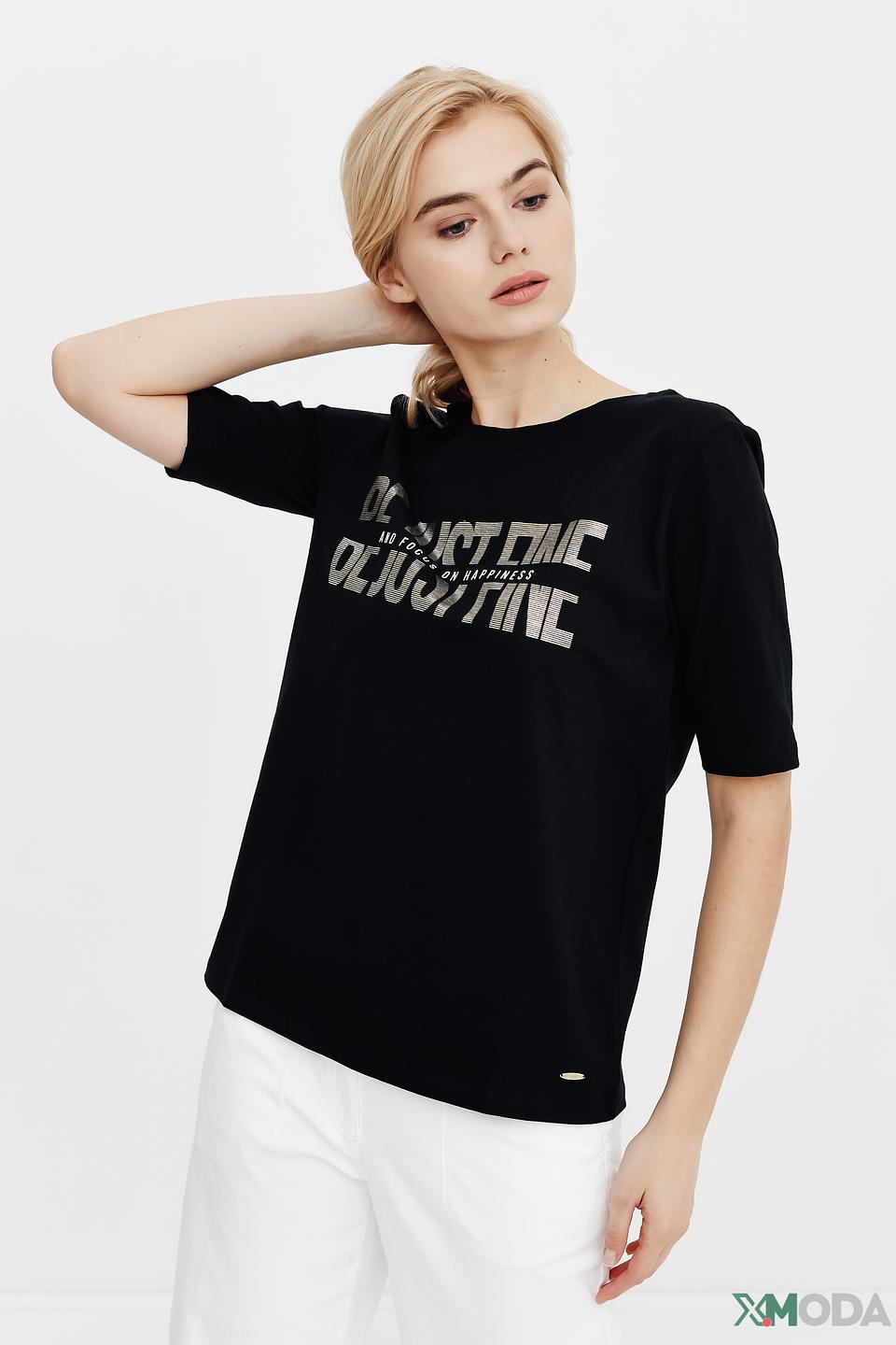 Футболка Betty and Co с принтом чёрная