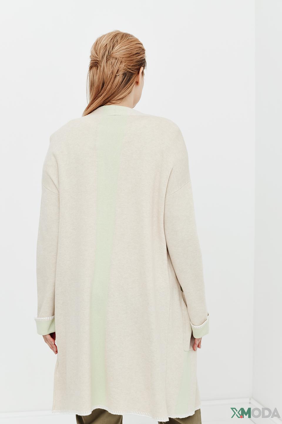 Кардиган Taifun бежевый с отделкой