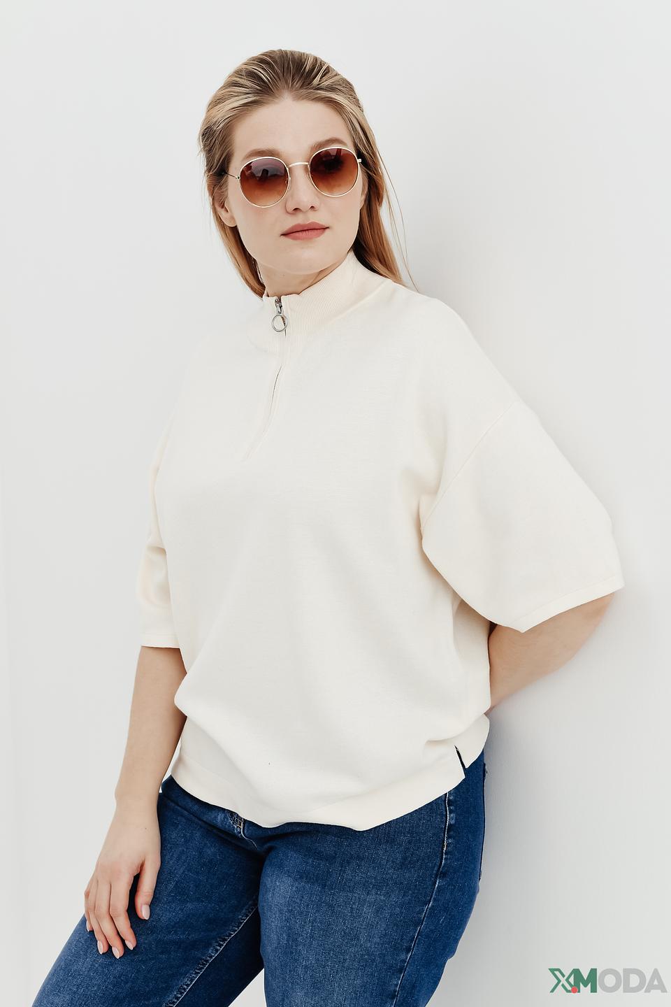 Пуловер Gerry Weber с молнией кремовый